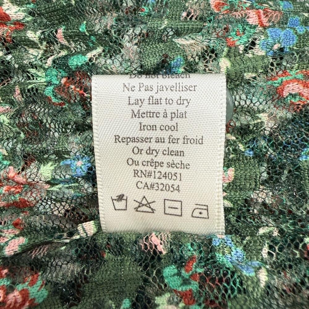 Anthropologie Porridge Pleated Floral Printed Lace Blouse Size L Romantic - Picture 11 of 14